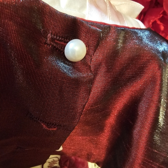 Swea Pea & Lilli Toddler Dress Size Large Burgundy & Cream Dress Floral Like New - Picture 6 of 6